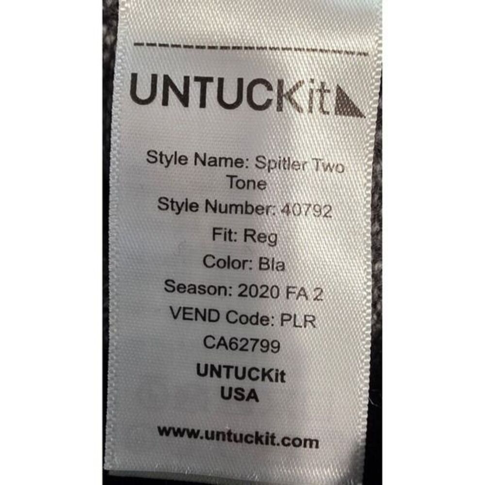 Untuckit Mens XXL Gray Black Spitler Merino Wool Two Tone Sweater - Picture 10 of 11